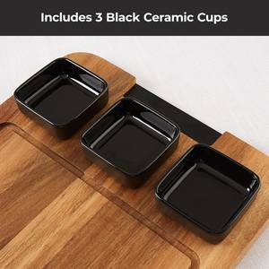 GAM Juego de 4 Bandejas de Servir Portátiles de Madera de Grado Comercial - Diseño Rústico Ecológico para Catering y Regalos de Inauguración de Casa - Product Image 3