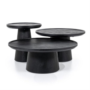 Modern Midcentury Modern Eco-Friendly Handmade Mango Wood <b>Coffee</b> <b>Table</b> with Black Finish Easy Clean Living Room Furniture - Product Image 3