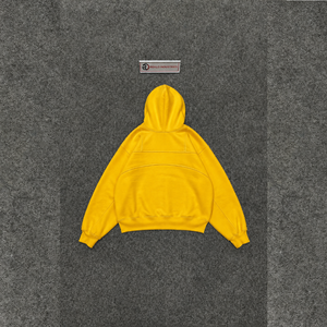 PREMIUM YELLOW OVERSIZED HOODIE <b>MEN</b> WINTER <b>Men</b> Cotton French Terry Casual Autumn Solid Color Pocket Design Regular Embroidered - Product Image 6