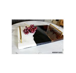 Atractiva Bandeja de Servicio de Madera y Resina al por Mayor, Bandeja de Madera y Resina Personalizada, Bandeja de Servicio para Mesa, la Más Vendida, Nuevo Diseño - Product Image 2