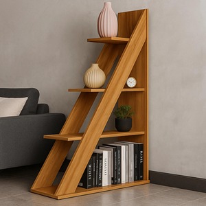 Estante Escalera de Estilo Moderno para Relojes, Macetas, Marcos de Fotos y Almacenamiento Decorativo del Hogar, Importado de India - Product Image 1