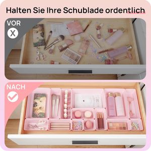 25 PCS Versatile Plastic Drawer Organizers Set 4-Sized Bathroom <b>Vanity</b> Organizer Trays <b>Makeup</b> Storage Bins for Bed - Product Image 3