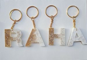Personalized Handmade Resin <b>Alphabet</b> Keychain with Custom Initial Letter, Dried Flowers, Glitter & Elegant Decorative Details - Product Image 4