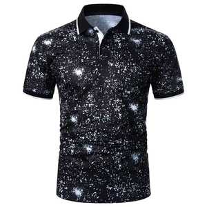 Blue <b>Black</b> Solid Cotton Short Sleeve for Shirt Slim Fit Casual Knitted Quick Dry Men's - Product Image 3