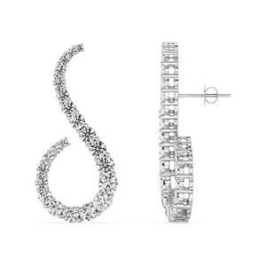 S Curve Stud <b>Earrings</b> IGI Certified Lab Grown Diamond Jewelry - Product Image 4