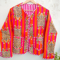 2026 Meistverkaufte Winter-Strickjacke mit Flockdruck, Baumwolle, Gesteppt, Umweltfreundlich, Langarm, Ethno-Boho-Mantel mit Leopardenmuster