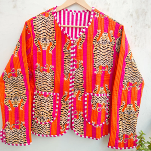 Nouvelle Veste Écologique Matelassée en Coton Tricoté Imprimé Floqué 2026, Style Bohème Ethnique, Motif Léopard Respirant, Cadeau Idéal pour Femme - Product Image 4