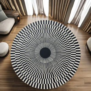 Mesa de centro blanca minimalista de lujo hecha a mano, muebles personalizables con tira de incrustaciones de hueso - Product Image 3