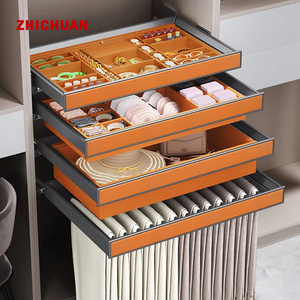 Aluminium Frame Soft Closing Closet Hardware Accessories Pull Out Steel Cloth <strong>Basket</strong> Soft Closing <strong>Wardrobe</strong> System Storage <strong>Basket</strong> - Product Image 1