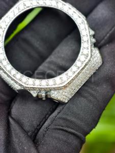 Boîtier de montre de luxe entièrement pavé de pierres, avec lunette sertie de pierres étincelantes, boîtier de montre de mode hip-hop haut de gamme - Product Image 4