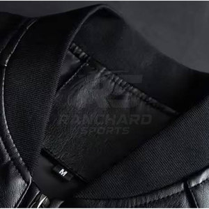 Blouson en cuir pour homme au toucher doux, style décontracté, fermeture éclair, style urbain - Product Image 6