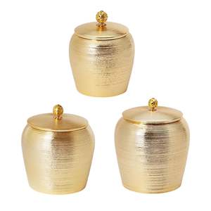 Pot de rangement classique en cuivre martelé avec couvercle, fait main, pour cuisine, thé, café, sucre, aliments secs, décoration maison et hôtel - Product Image 1