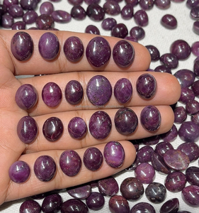 Genuine Premium Natural Red <b>Ruby</b> Cabochon Smooth Polished Gemstone for Rings & Pendants Mix Shape Mix Size 10-15MM - Product Image 1