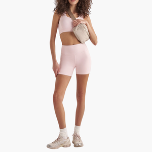 Ensemble de yoga sans couture uni pour femmes, vente en gros personnalisée, avec soutien-gorge de sport et short à taille élastique, 2 pièces pour la gym et l'entraînement - Product Image 2