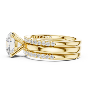 Anillo de compromiso Aries Jewel con tallo dividido, oro macizo de 14K, diamante de corte brillante redondo de 3 CT certificado por IGI, colección de joyería. - Product Image 2