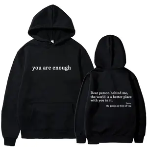 Sudadera con Capucha Moderna 'You are Enough' para Hombre y Mujer, Sudadera Retro, Estilo Hip Hop Urbano, Unisex, Sudadera de Mujer en Oferta - Product Image 1