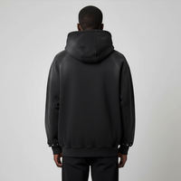 Sweat-shirt à capuche zippé noir pour homme, brodé et clouté, 100% coton, streetwear d'hiver, style punk gothique, veste zippée intégrale