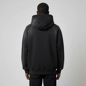 Mens Black Embroidered Studded Zip-Up Hoodie 100% Cotton Winter Streetwear Punk <b>Gothic</b> Full-Zip Sweatshirt <b>Jacket</b> - Product Image 3