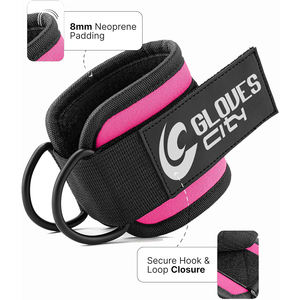 Correas de tobillo de neopreno de alta resistencia y duraderas para levantamiento de pesas de piernas y glúteos con máquinas de cable, correas de tobillo con anillo en D para gimnasio, GLOVES City - Product Image 3