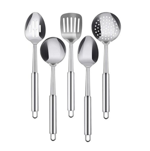 Silver Plated <b>Stainless</b> <b>Steel</b> Turner/soup Ladle/rice Spoon/skimmer Heat Insulation <b>Utensils</b> Set <b>Kitchen</b> Use In Wholesale - Product Image 3