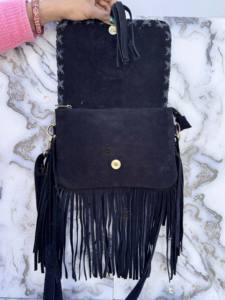 กระเป๋าถือผู้หญิง,หนังนิ่มขอบผมบนกระเป๋าถือซ่อนกระเป๋าพู่วินเทจโบโฮหนังสไตล์ - Product Image 3