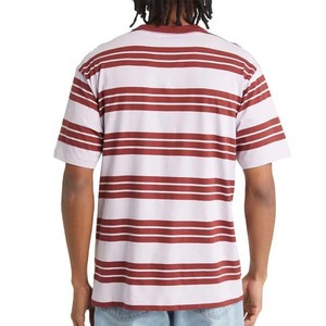 เสื้อยืดคอกลมผ้าฝ้ายและเส้นใยไม้ไผ่เสื้อยืดผู้ชายดีไซน์ลายทาง - Product Image 3