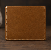 Dompet Kulit Asli Coral Weavers, Tipis, Saku Depan, Banyak Slot Kartu, Tanpa Penutup, 3 Inci, Minimalis, Ringkas