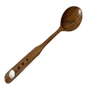 Cuillère en bois d'acacia pour la cuisine ordinaire et la table en bois naturel disponible pour l'exportation cuillère à dessert vaisselle - Product Image 1