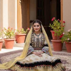 HOT SELLING WEDDING and PARTY WEAR Afghan Frock for WOMEN Premium Quality Georgette Silk Lace Zippers Solid Casual Dresses - Product Image 4