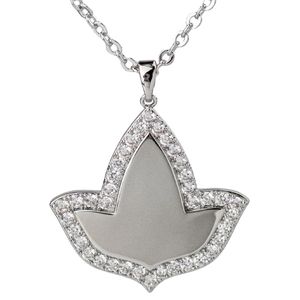 Collier pendentif feuille en cristal argenté avec bordure en strass transparent, chaîne fine, élégant charme botanique, bijoux de mode pour femme, idéal pour les fêtes - Product Image 6