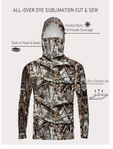 Sweat-shirt à capuche camouflage pour homme, coupe classique, respirant, anti-humidité, vêtements de chasse en plein air, sweat-shirt de chasse camouflage - Product Image 1