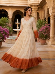 Ensemble de Robe Longue Anarkali en Georgette Brodé Prêt-à-Porter pour Femme avec Dupatta, Tenue de Soirée Indienne pour Mariages et Autres Occasions – Vente en Gros - Product Image 5