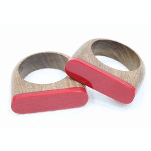 Ensemble de 6 anneaux de serviette en bois modernes, ronds, bleu sarcelle, pour mariage, durables, écologiques, décoration de table, accessoires de fête - Product Image 6