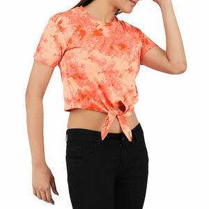 Wholesale Women's Casual Crop <b>Top</b> Custom Logo Femme Cotton Cropped T Shirt Custom Crop <b>Top</b> With Logo - Product Image 4