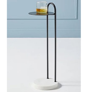 Mesa de Cóctel de Aluminio de Alta Calidad, Mueble de Primera Calidad con Detalles Metálicos, Mesa Auxiliar para el Hogar, Hotel, Vino y Bebidas, Latón - Product Image 2