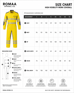 Fluorescent Yellow Charcoal Grey Reflective Industrial <b>Work</b> Coverall with Reinforced Elbows Chest Zip Pocket and Safety Tape - Product Image 4