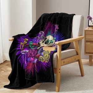 Mushroom Printed Ultra Soft Flannel Throw Blanket Colorful Lightweight Fuzzy Cover for Couch Bed or Sofa Al - Product Image 3