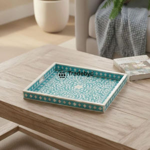 Bandeja Moderna Hecha a Mano con Incrustaciones de Hueso, Decoración Premium para Mesa de Centro, Estilo de Tradebyd - Product Image 2