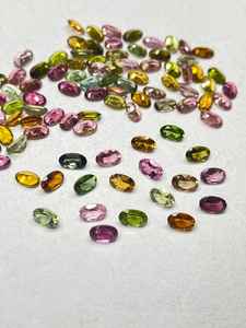 Lot de pierres précieuses de tourmaline multicolores facettées, pierres naturelles de forme ovale, de 3x5 mm à 6x8 mm, pour la création de bijoux - Product Image 6