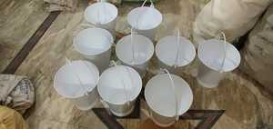 Cubo de Metal Galvanizado con Asa, Cubo Redondo Blanco para Agua, Decoración para Hogar y Jardín - Product Image 2