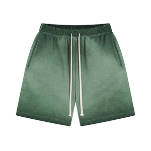 Shorts Bermuda en coton marron uni pour homme avec cordon de serrage à la taille et poches, style décontracté - Product Image 5