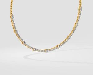 Luxury solitaire tennis lab grown diamond <b>necklace</b> solid yellow gold certified fine jewelry elegant women <b>statement</b> <b>necklace</b> - Product Image 3