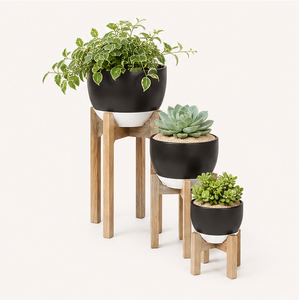 Premium Solid Wood Modern Plant Stand Indoor Planter <b>Holder</b> for Home & Office Decor Wooden Floor <b>Pot</b> Riser In Good Price - Product Image 1
