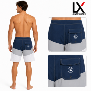Custom <b>Men</b> Color Block Board Shorts Quick Dry Surf Swim <b>Trunks</b> Beach Shorts with Cargo Pocket Lightweight Water Sports Swimwear - Product Image 4