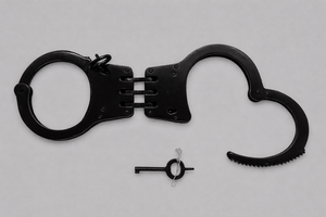 Menottes en acier doux noir de style américain avec 2 clés réglables pour films, drames et jeux de rôle - Product Image 2