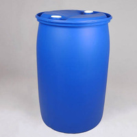Bidon en plastique moulé par soufflage de 200 L en PEHD bleu, recyclable, de qualité alimentaire, avec double couvercle hermétique, conteneur d'eau de 55 gallons