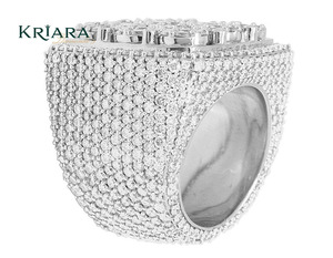 Anillo de Diamantes de Oro Sólido de 18K y Plata 925 para Hombre, Corte Brillante Redondo, Diamantes Cultivados en Laboratorio, Joyería de Lujo para Boda - Product Image 6