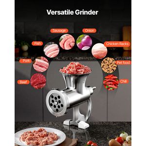 Hachoir à viande manuel en acier inoxydable 304 avec embout à saucisses et 2 plaques de découpe - Product Image 6