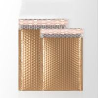 Enveloppe à bulles métallisée coextrudée en gros d'usine, sac à bulles écologique taille personnalisée or rose pour pots cosmétiques, perruques et bijoux