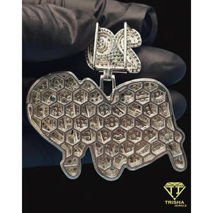 Collier Hip Hop avec pendentif en diamant cultivé en laboratoire, style "RJP", chaîne scintillante, bijoux de luxe, cadeau - Product Image 2
